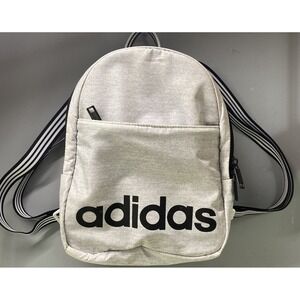 Adidas Core Mini Backpack White Jersey Black Travel Pouch Unisex 9.5x 9 X5" EUC